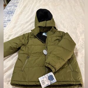 Whales Tail Girl’s Youth Olive Green Hooded Puffer Jacket, Sz medium, NWT.